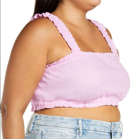 BP Women’s Crop Tank Top Gathered Blend Purple Size 1X NEW NWT - Picture 2 of 5